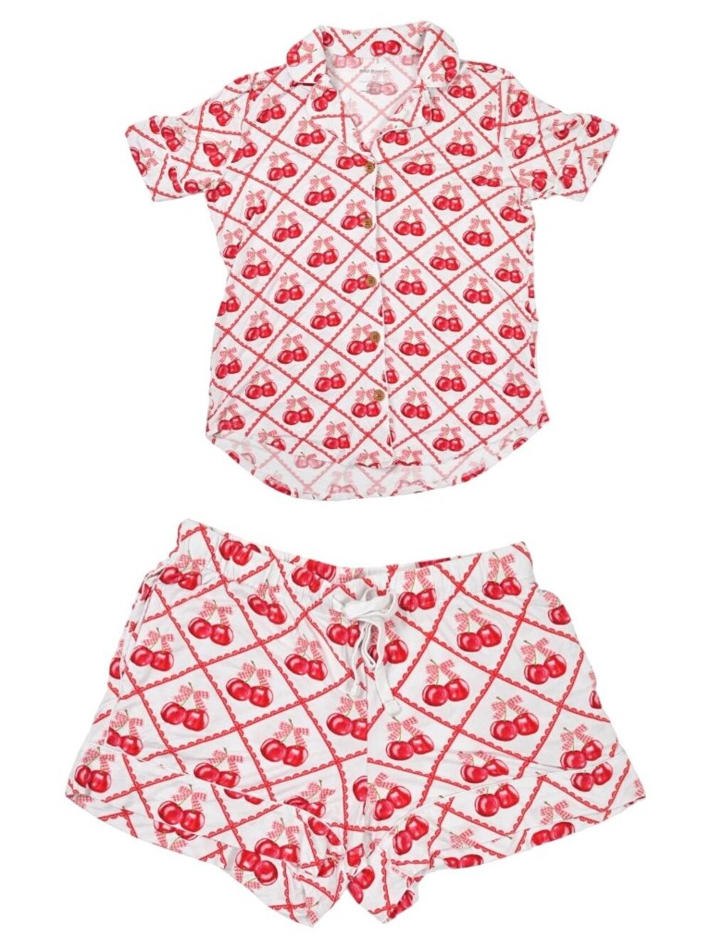 Posh Peanut Cheryl Luxe Pajama Short Set in Cherry Print
